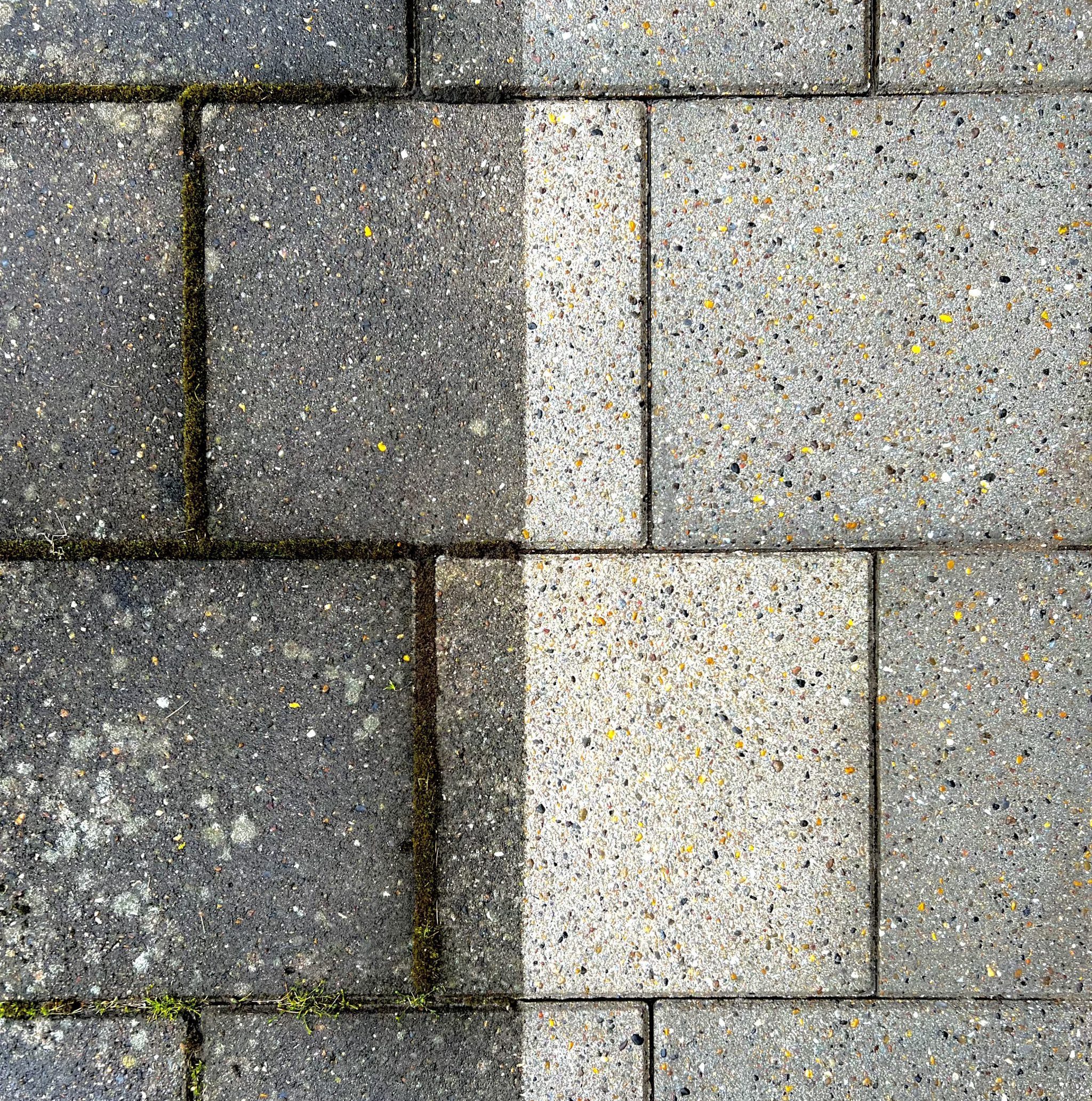 Før og efter fliserens horisontalt